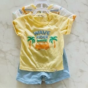 BNWT Kit and Pearl 3-piece set Baby Clothes Size 18 months- onesie, shorts + Tee